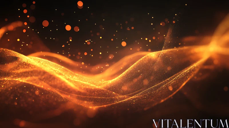 Golden luminescent waves with particle field composition