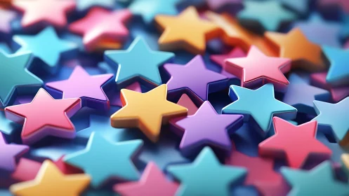 Candy-coated constellation of playful pastel star tokens.