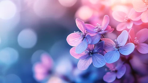 Gradient Petals Dance in Luminous Blur.