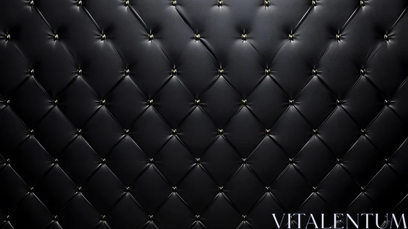 Black diamond-tufted upholstery surface with buttons.