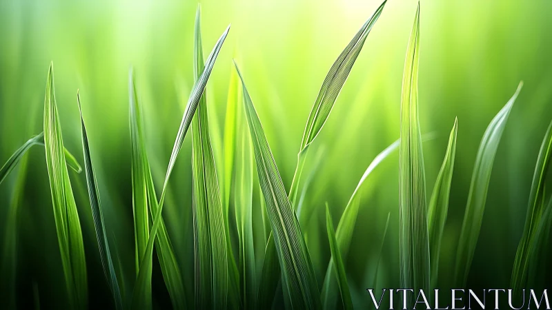 Slender blades of grass rehearse a sunrise symphony in green