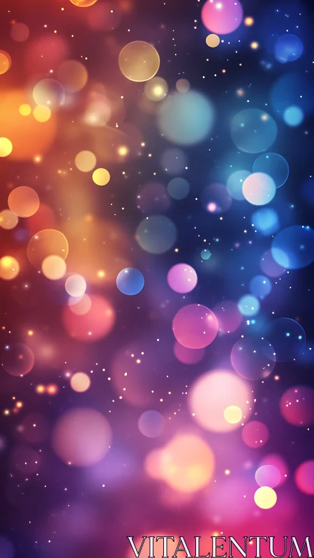 Vibrant bokeh orbs glow across deep gradient spectrum.
