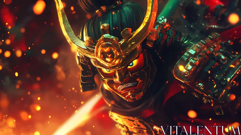 Flaming cyber samurai lunges through molten embers. Period.