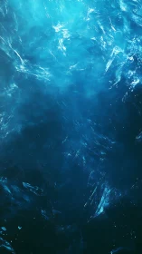 Abstract blue fluid texture shows turbulent underwater motion
