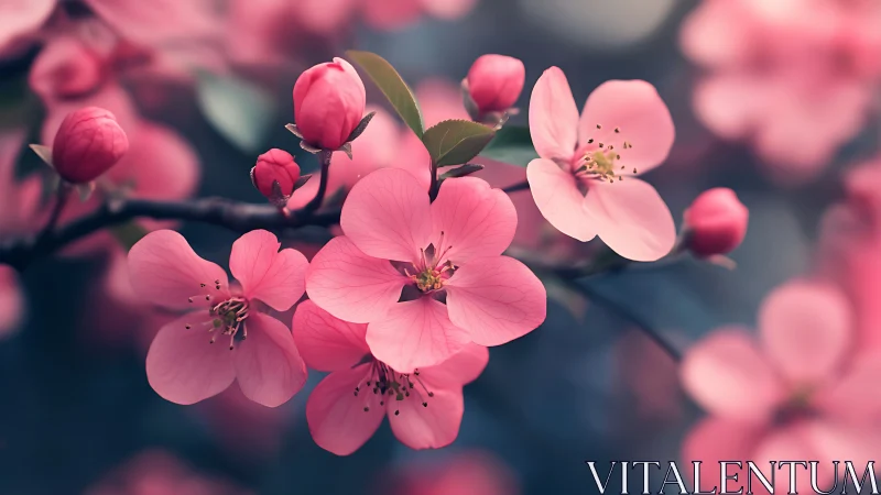 Pink Blossoms Bloom Spring Flourish Detail.