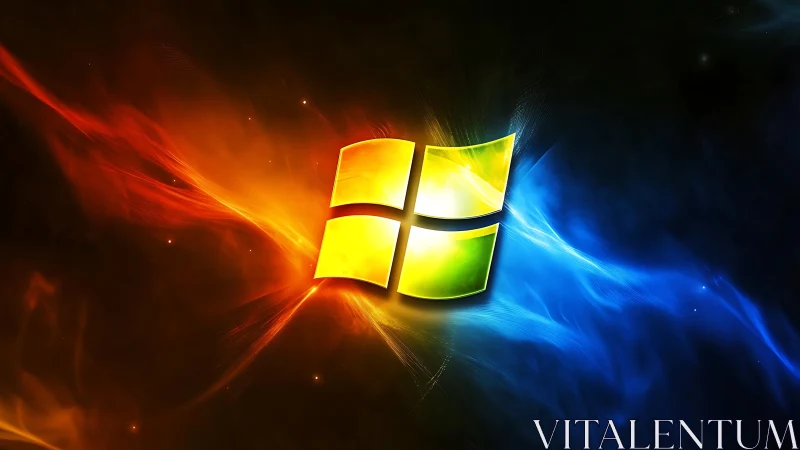 Windows Logo: Dynamic Neon Emission with Radial Light Diffusion