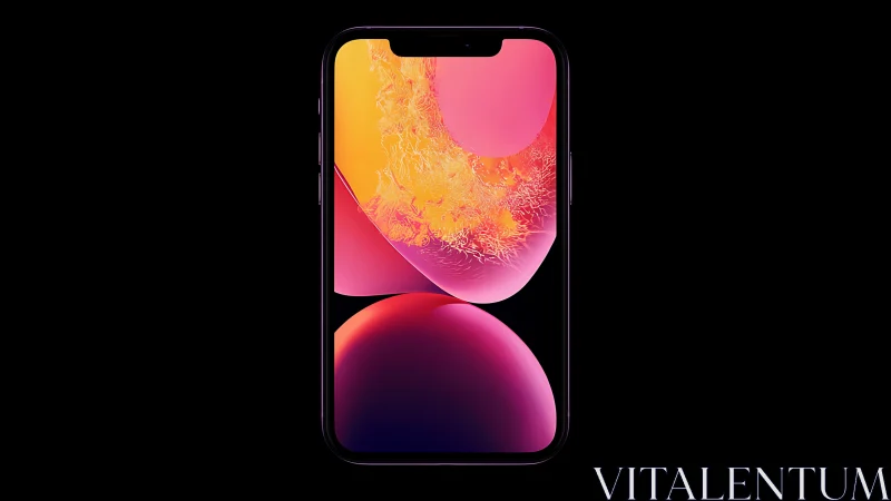 Smartphone Display with Dual Gradient Wallpaper Design Composition