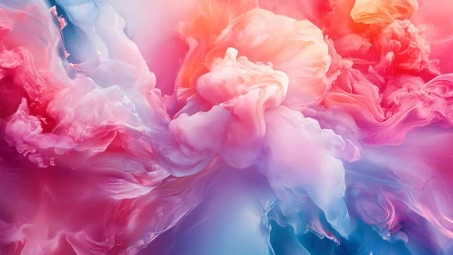 Iridescent dual-toned ink clouds in dynamic fluid motion.