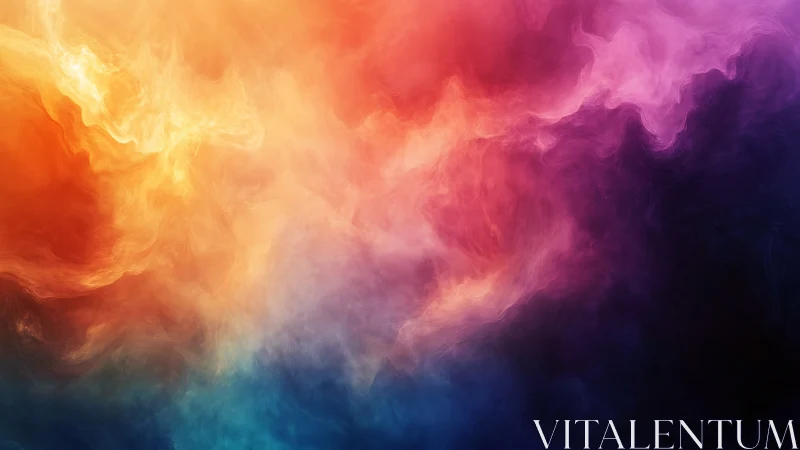 Nebula-bright color clouds drift through digital twilight