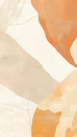 Abstract beige and orange geometric wall art background