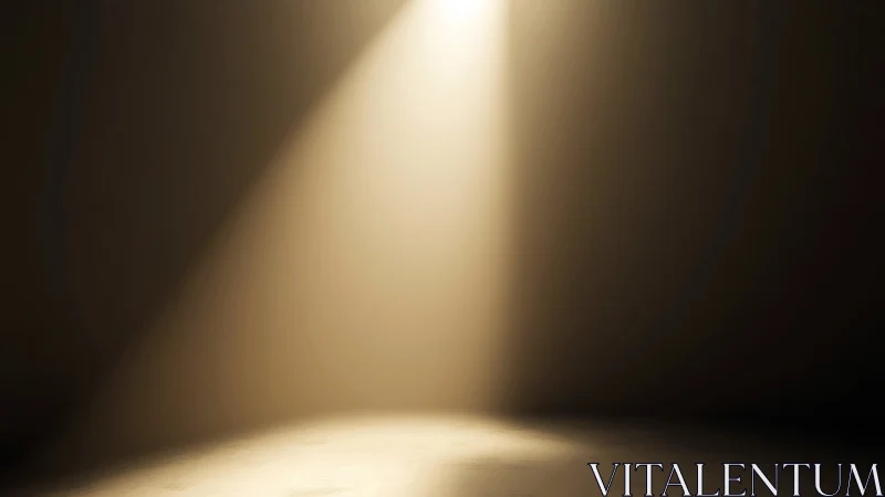 Single warm spotlight pours onto an empty stage floor.