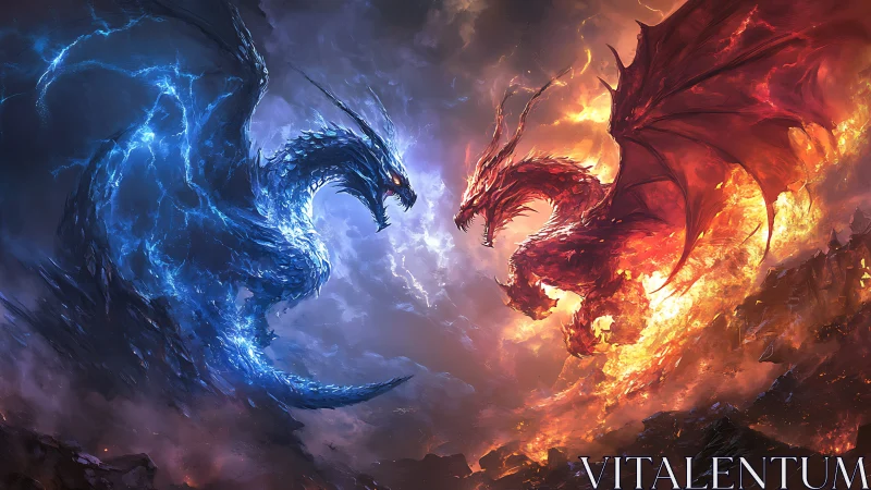 Elemental dual-dragon confrontation in volatile atmospheric rift.
