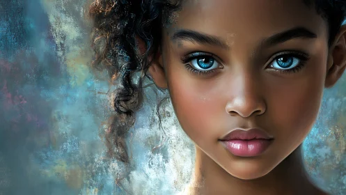 Luminous Gaze: Tempest of Cerulean Dreams.