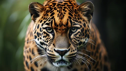 Jaguar portrait captures predatory gaze in shallow depth of field