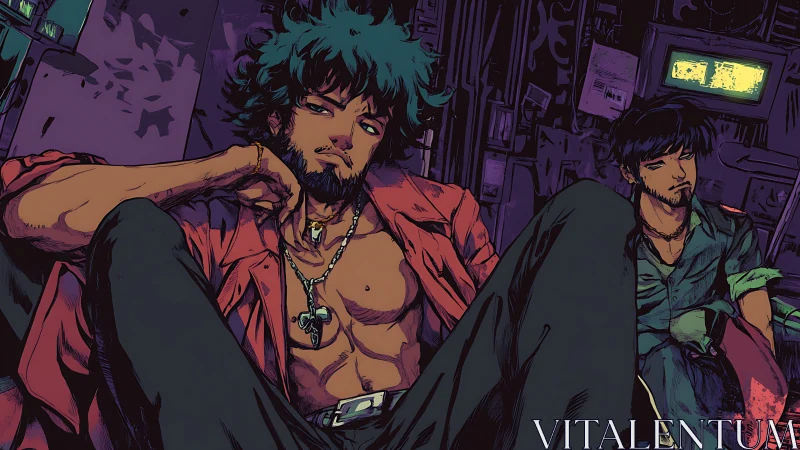 Streetlit drifters in neon grunge, quietly owning the chaos.