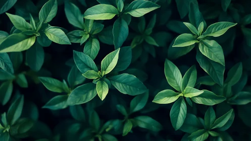 Lush green foliage study with moody directional lighting.