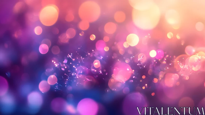 Vibrant Abstract Bokeh Lights with Pink and Purple Glow Effect.