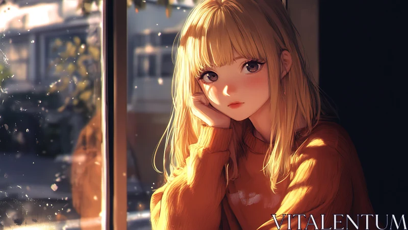 Backlit girl in warm ambient occlusion with soft rim lighting