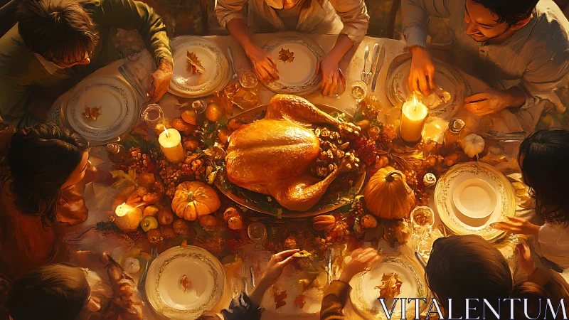 Golden harvest feast gathers warm autumn hearts in candlelight.