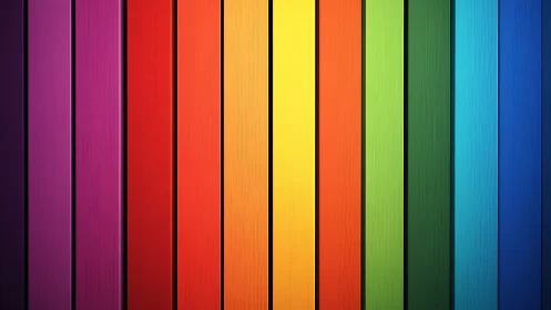 Vertical rainbow color bars form bold geometric gradient