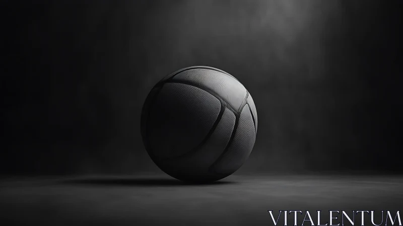 Monochrome basketball isolated in dramatic low key lighting