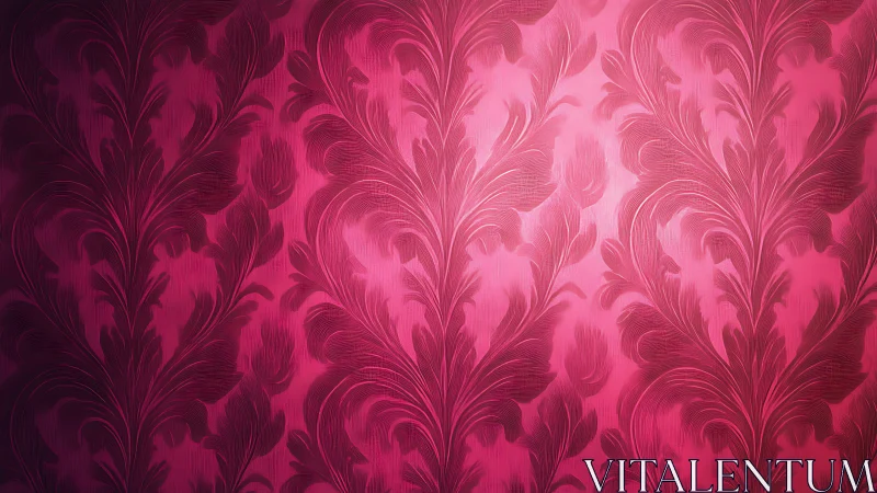 Crimson damask flourishes bathed in romantic glow.
