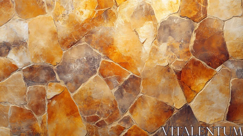 Natural stone wall texture with warm golden and brown tones.