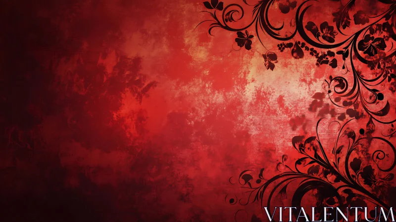 Crimson Whispers Dancing Through Ornate Shadow Vines