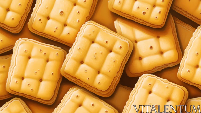 Golden Wafer Cookies Dance in Sunlit Abundance