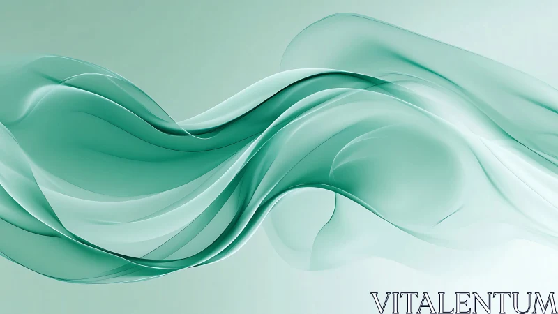 Translucent teal wave-like digital abstract composition.