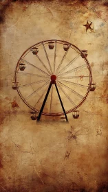 Rust dream ferris wheel drifting through carnival dust.