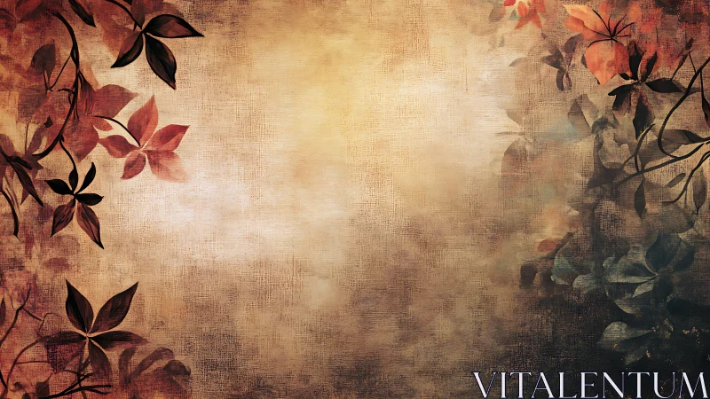 Vintage autumn foliage frames a warm textured backdrop