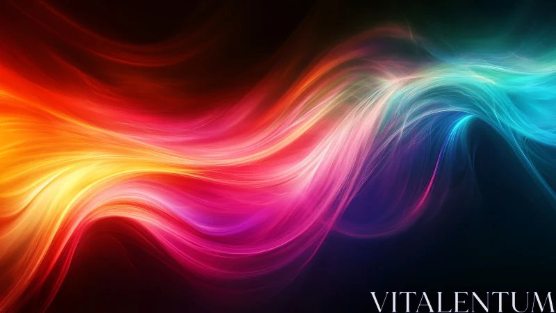 Radiant light waves sweep across a deep cosmic void.