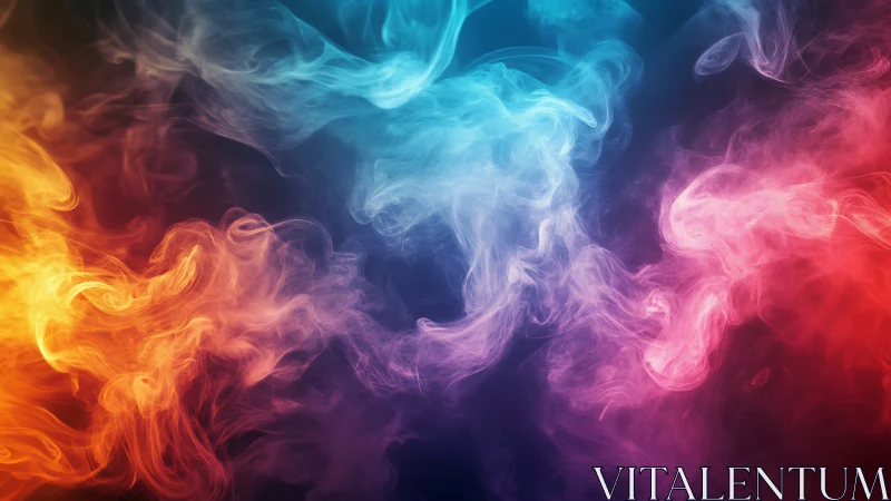 Tri-color volumetric smoke plumes rendered with smooth gradient blending