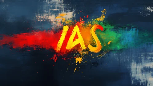 Paint-splashed IAS letters streak boldly through midnight