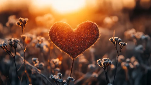 Frost-Kissed Heart Blooms: Love's Golden Sunrise Whisper.