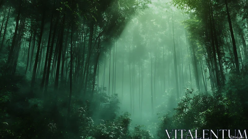 Atmospheric Forest with Volumetric Light Rays and Dense Canopy Structure