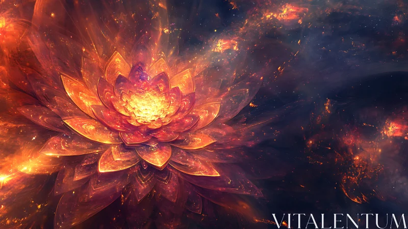 Starborn Lotus Blossoming in a Drift of Cosmic Ember.