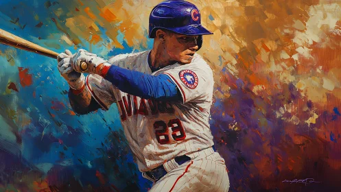 Swinging into color: a bold baseball moment in motion.