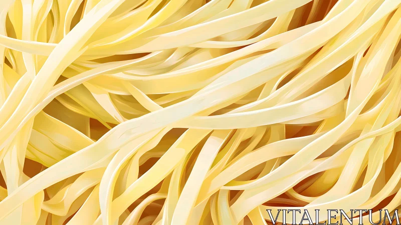 Close-up digital view of yellow intertwined flat strips.