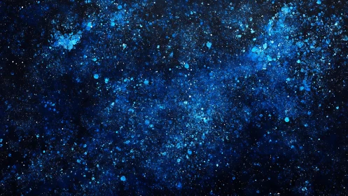 Deep blue splatter field suggesting abstract night sky.