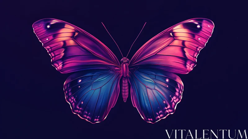 Neon twilight butterfly radiates electric dreamlight wings.