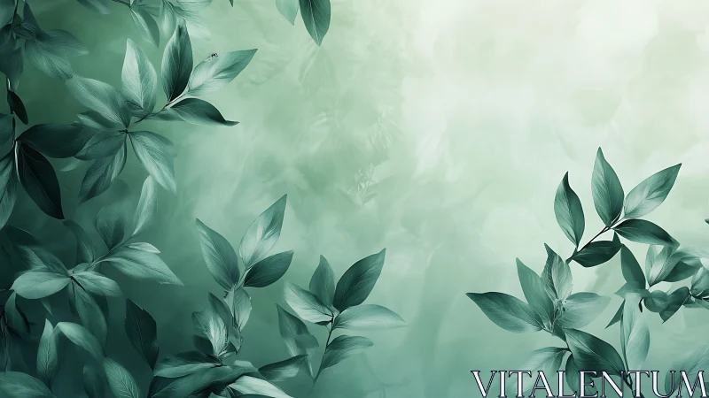 Whispered mint leaves drifting across a misty green hush.