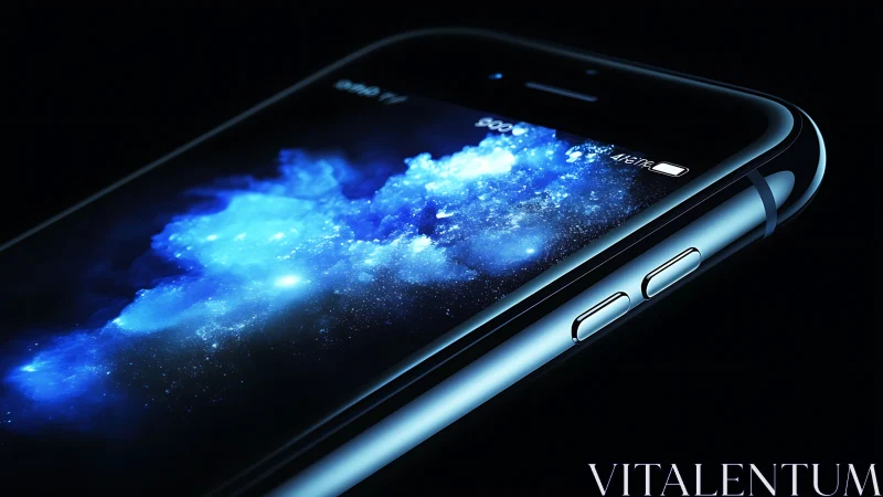 Pocket galaxy ignites on edge-lit midnight smartphone screen.