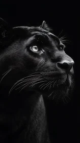 Monochromatic Leopard Portrait in Shadow.