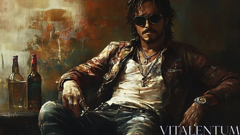 Laid back barroom drifter in warm, moody colors.