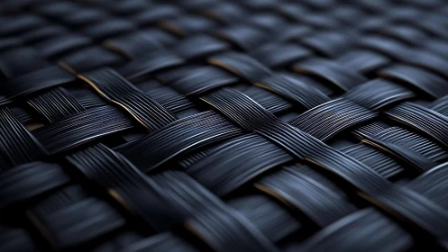 Close-up of Dark Metallic Woven Texture in Modern Abstract Style.