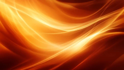 Bright flowing orange abstract waves in energetic digital art style.