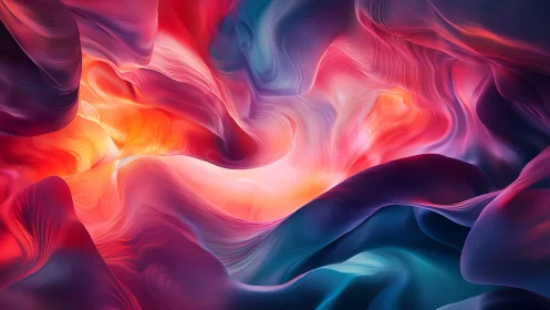 Flowing abstract light waves glow in soft, colorful motion