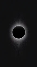 Midnight eclipse halo with razor-thin cosmic lightburst.